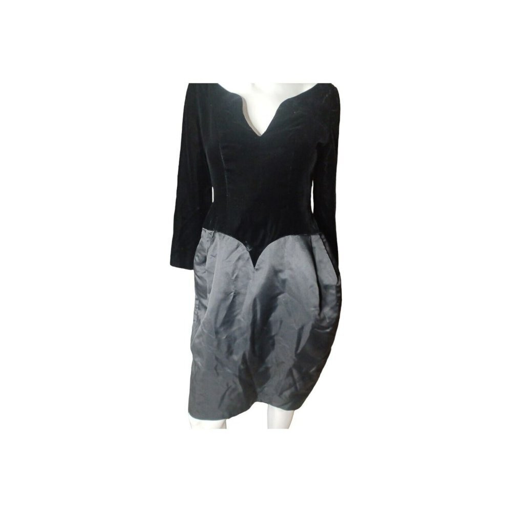 Vintage Holt Renfrew Silk And Velvet Evening Dress S